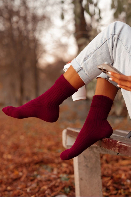 Women's Wool Socks Burgundy