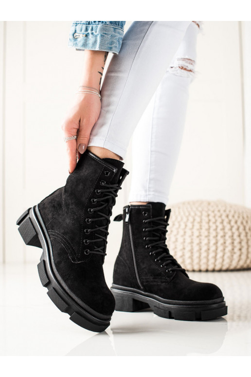 suede black boots