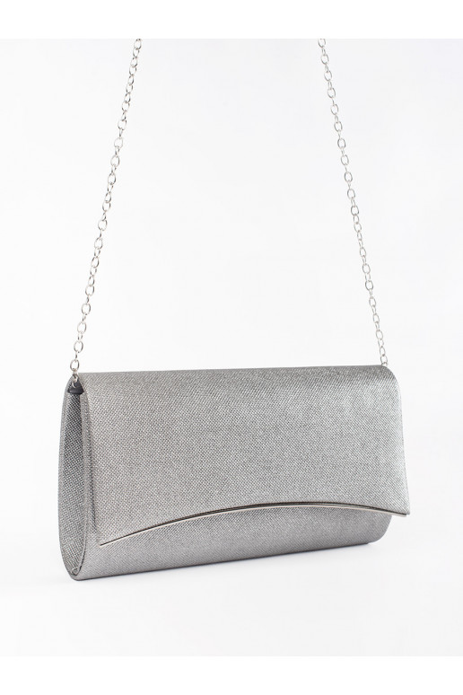 grey classic Handbag clutch bag z odpinanym łańcuszkiem