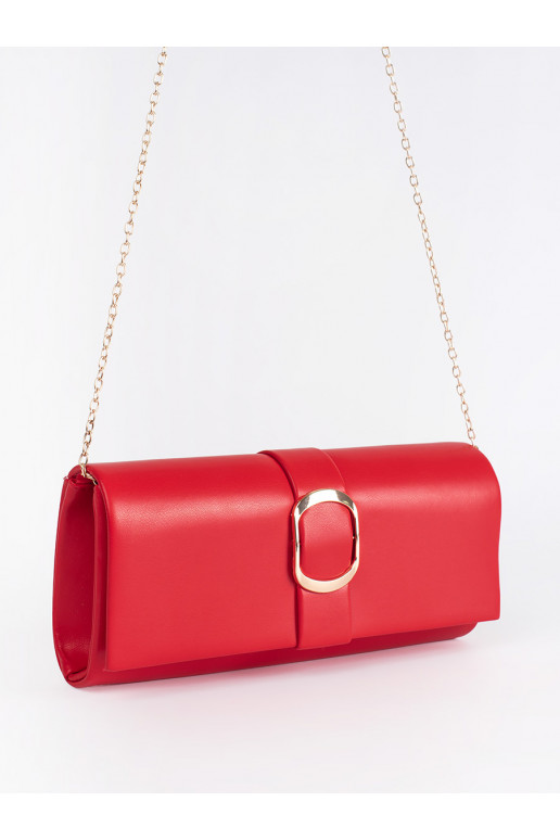 Redlittleelegant handbag with a gold buckle