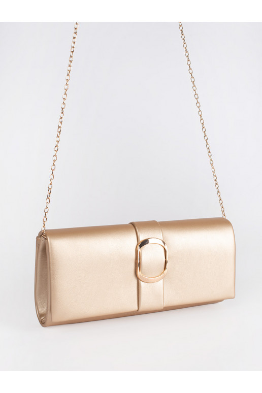 gold colorlittleelegant handbag with a gold buckle