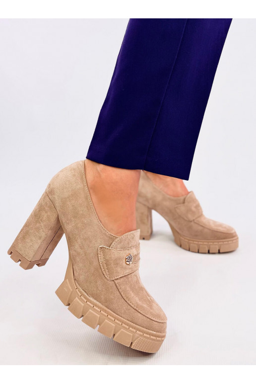 Moccasins on highheels i platformie LAINS khaki colors