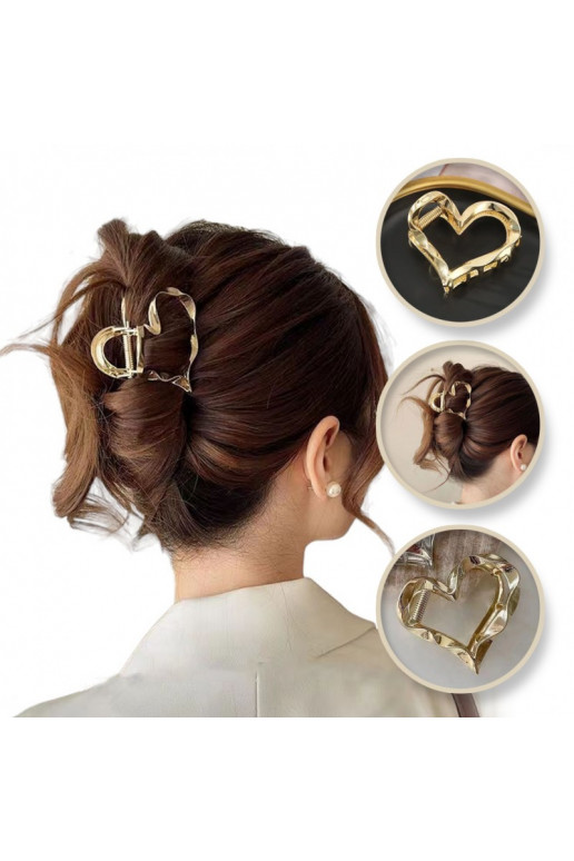 Gorgeous Barrette hair clip  The heart,  mocna XL 5,5cm SP374