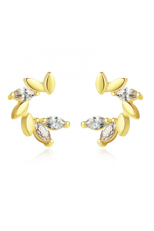 Stainless steel earrings  cover with gold, cyrkonie KST2847