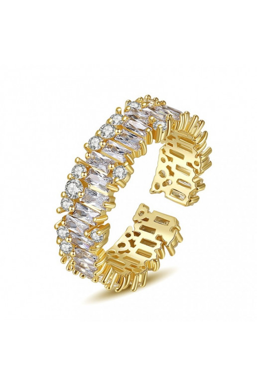 gold color-plated stainless steel ring, regulowanyPST930