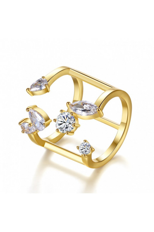 gold color-plated stainless steel ring, regulowanyPST931