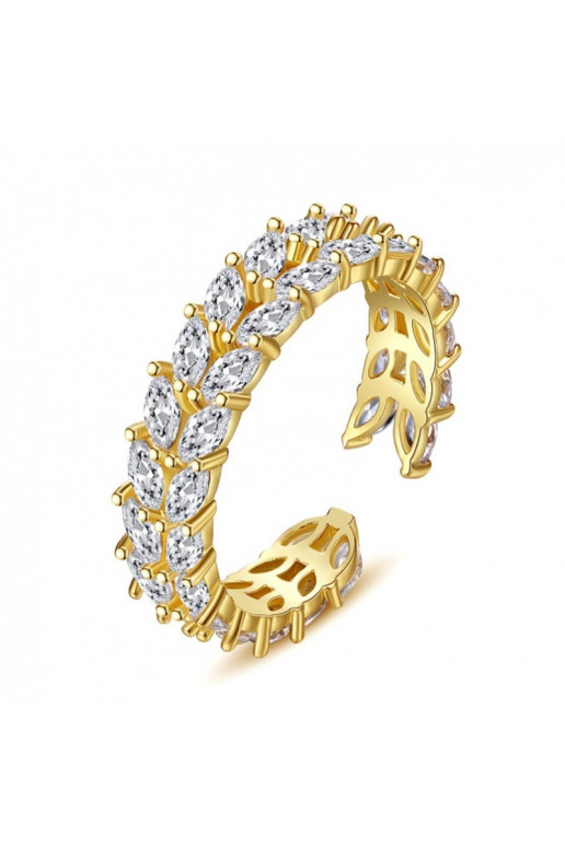 gold color-plated stainless steel ring, regulowanyPST933