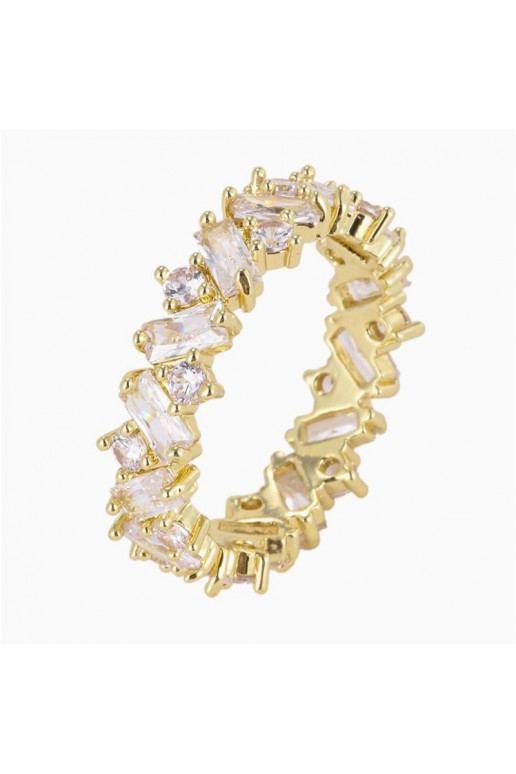 The ring   gold plated, cyrkonie PST859B, Ring size: US7 - EU14