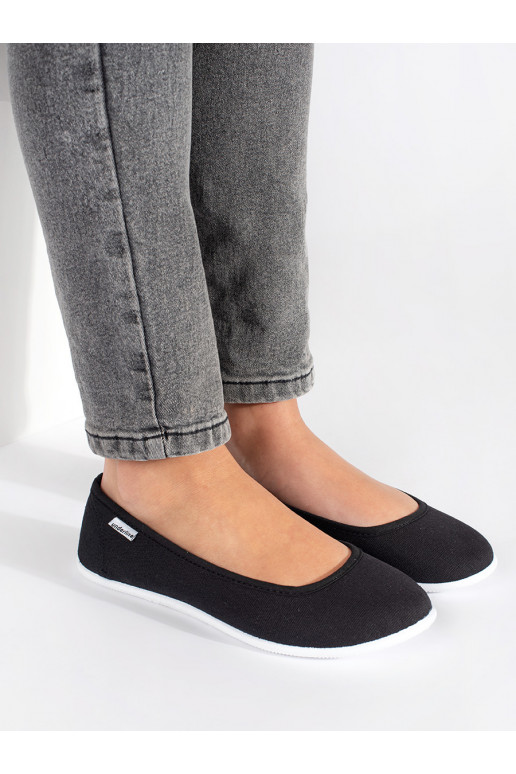 black material ballerinas womens