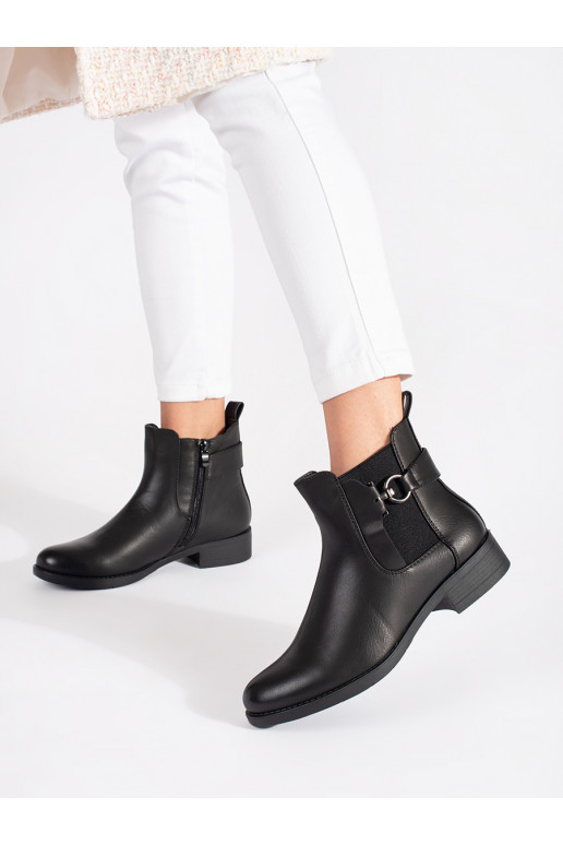 The classic model black Chelsea boots flat