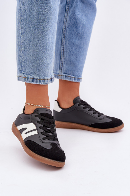 Low Women's Sneakers Made Of Eco Leather Black Navidemi