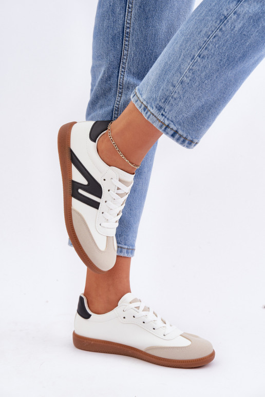 Low Women's Sneakers Made Of Eco Leather Black-White Navidemi