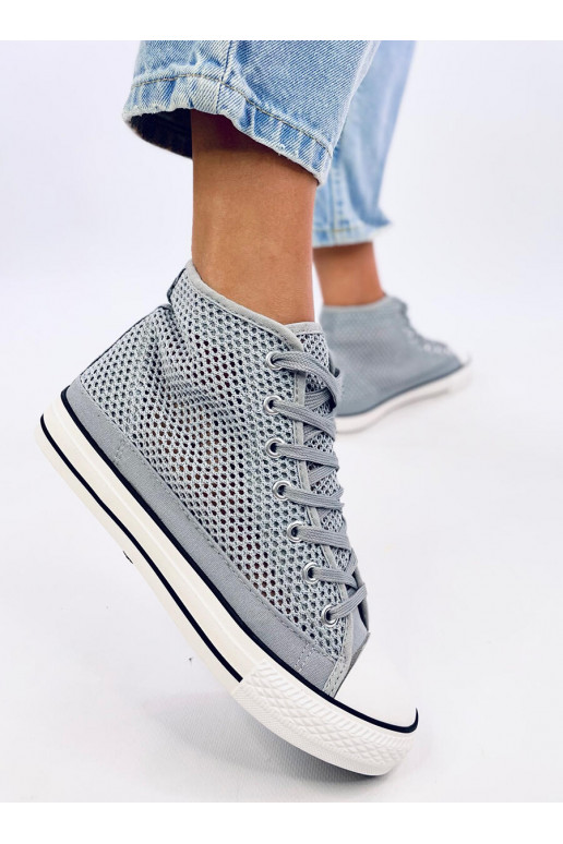 with elements of openwork shoes by the ankle MOUSSE GREY