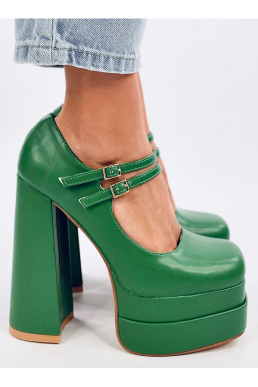 Shoes with platform facing LOIT GREEN