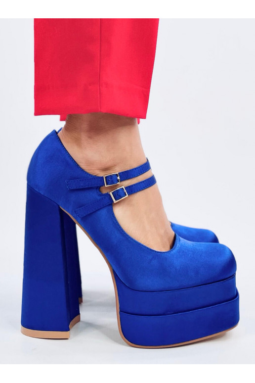 Shoes with platform satin PRANDI BLUE