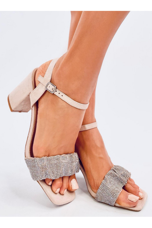 sandals on a wide heel DASH NUDE