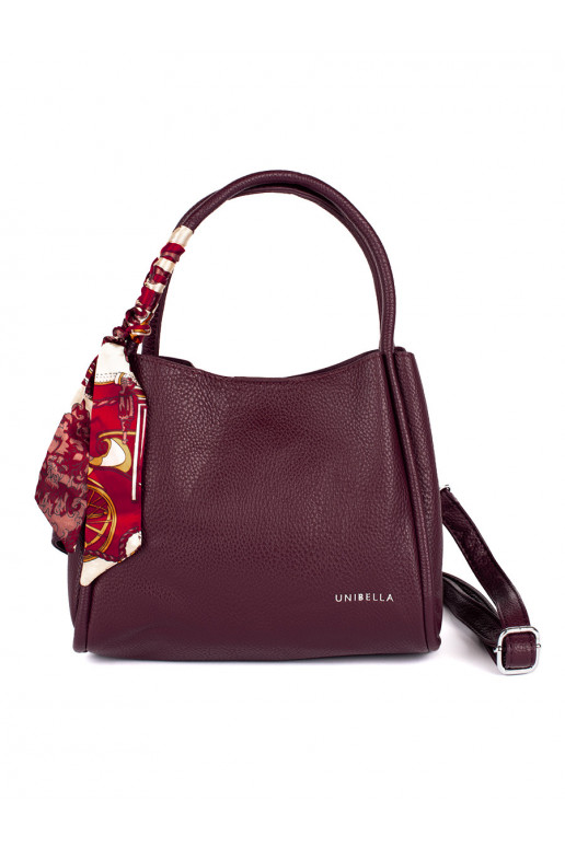 burgundy elegant handbag z ozdobną chustą