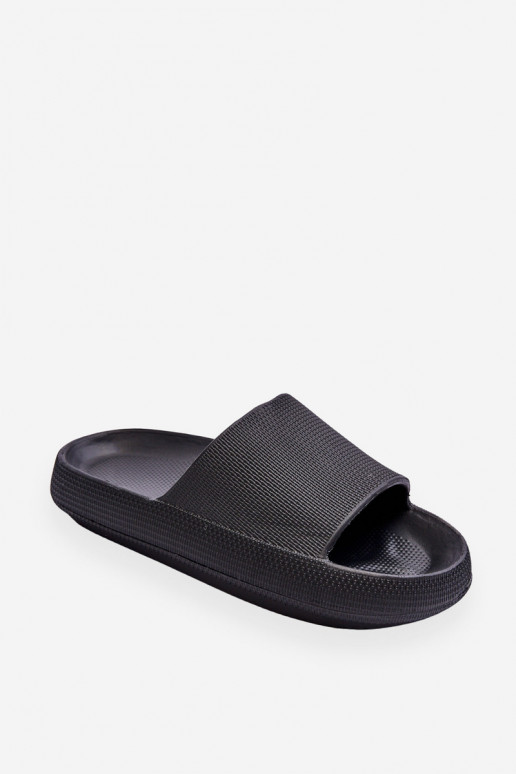 Fashionable Light Flip Flops On A Massive Sole Black Rebel