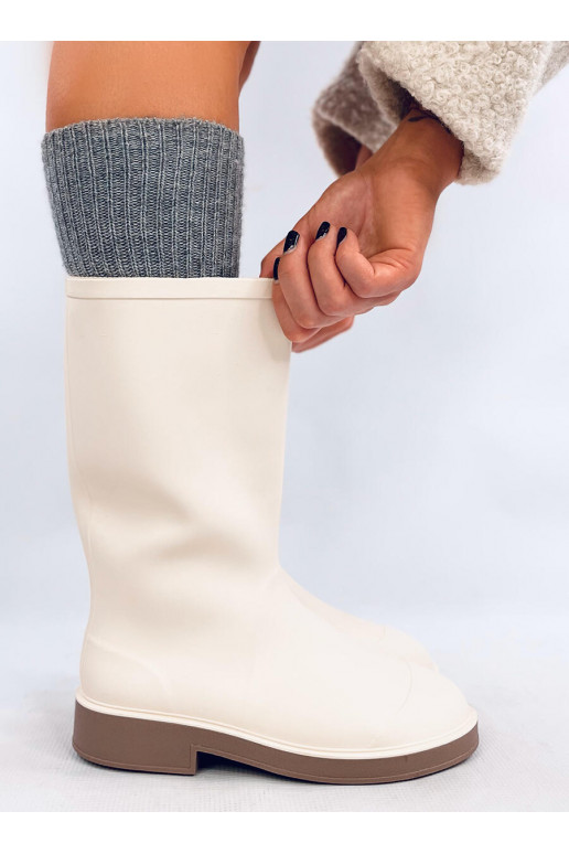 Rubber boots matte womens MENESS WHITE