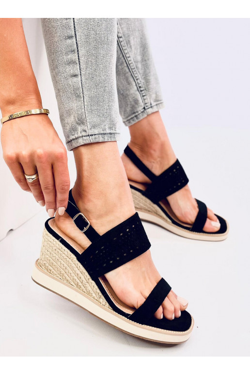 sandals espadrilles on a wedge DEBEVE BLACK