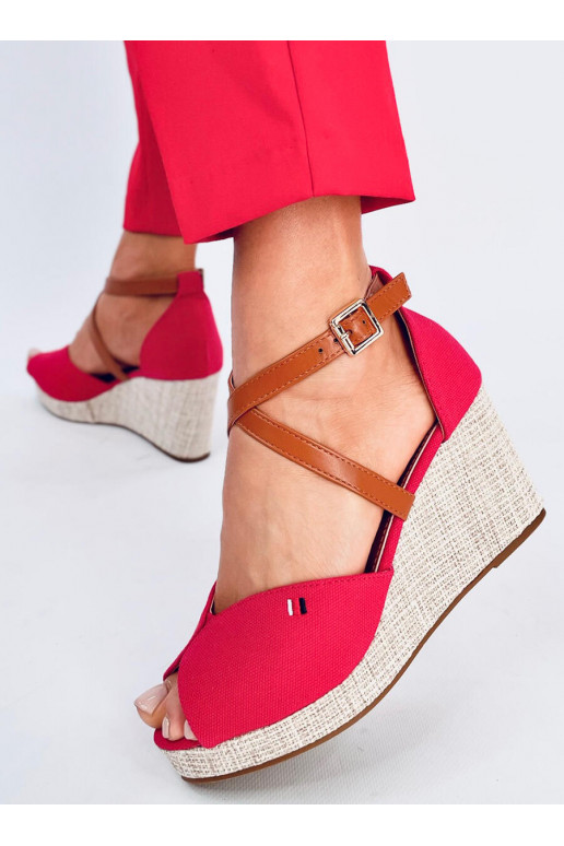 sandals on a wedge open toe BERNA RED