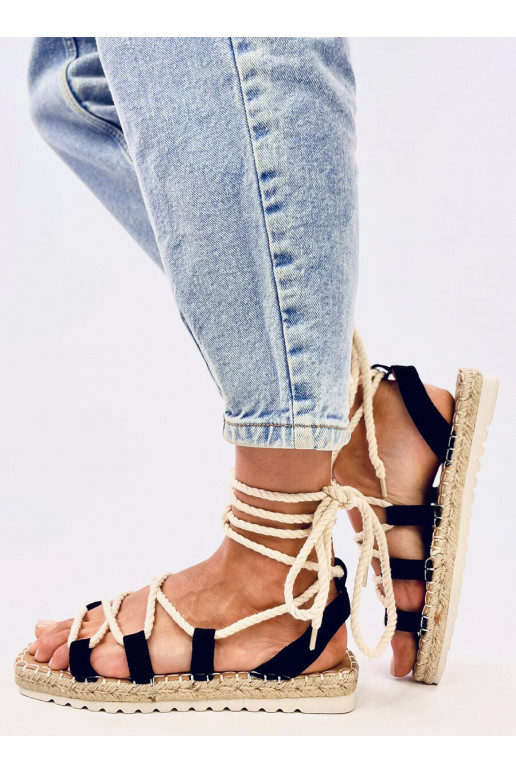 sandals espadrilles tied ZAKARIS BLACK