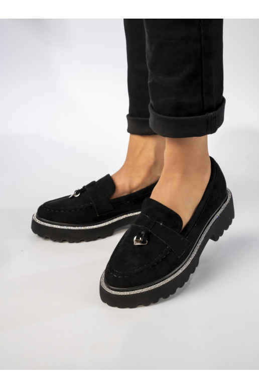 Womens Moccasins black, of suede Alessa BLACK