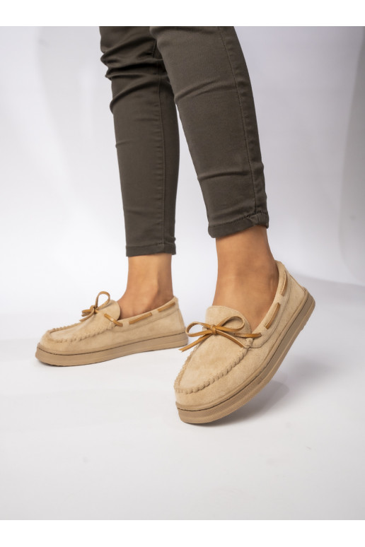 Womens Moccasins beige, of suede Lucia BEIGE