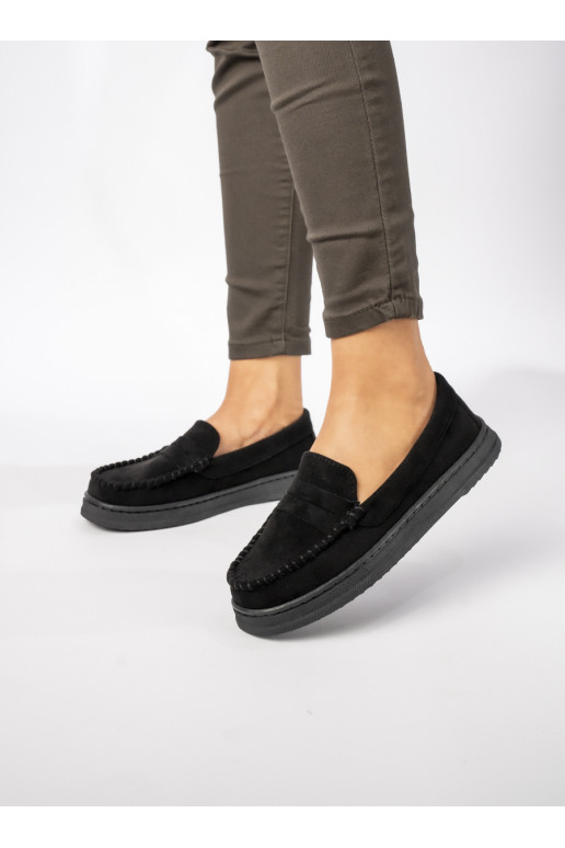 Womens Moccasins black, of suede Martina BLACK