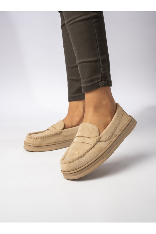 Womens Moccasins beige, of suede Martina BEIGE