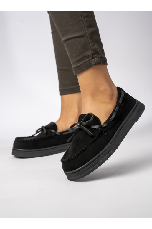 Womens Moccasins black, of suede Lucia BLACK