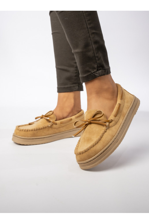 Womens Moccasins Camel, of suede Lucia CAMEL