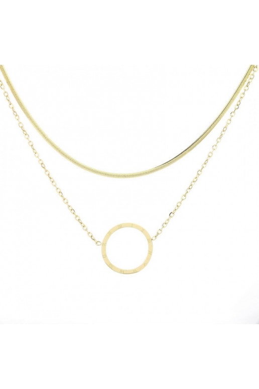 Stainless steel necklace gold NST1059