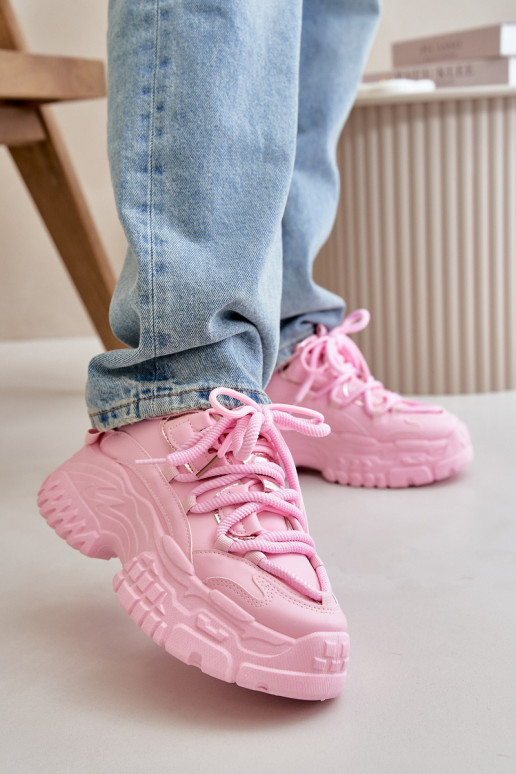 Women's Sneakers on Chunky Sole Pink Nevela