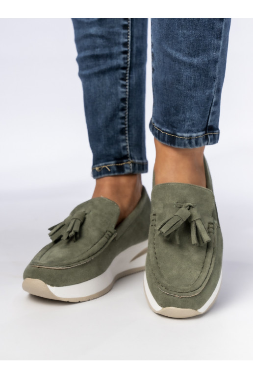 Womens Moccasins green color LIVIA GREEN