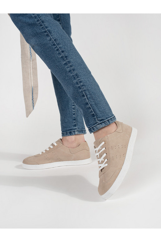 beige Sneakers model shoes leather