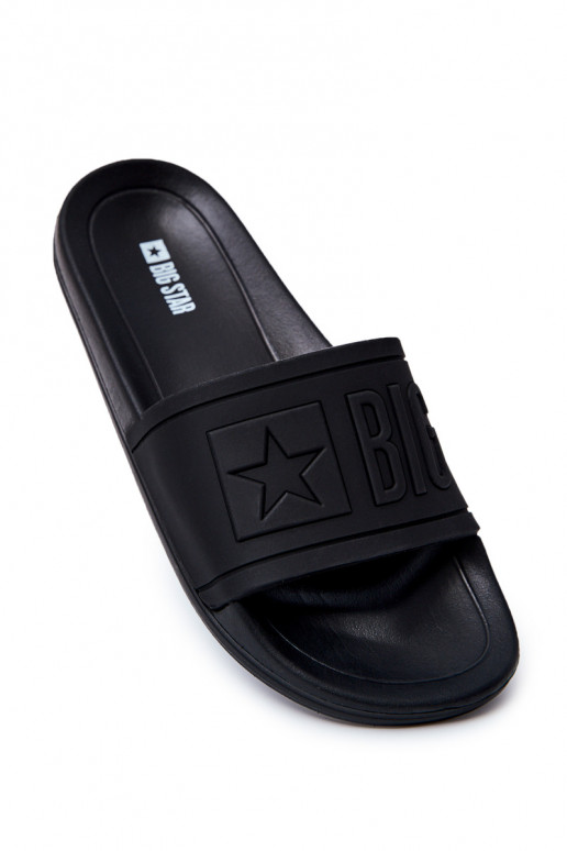 Men's Big Star Rubber Flip Flops Black DD174690