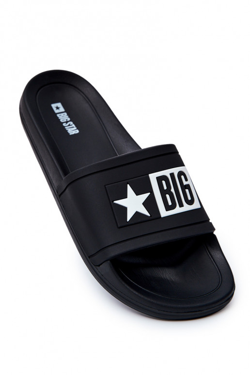 Men's Big Star Rubber Flip Flops Black DD174699