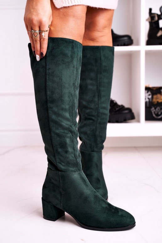 Women's suede boots Sergio Leone green KZ273