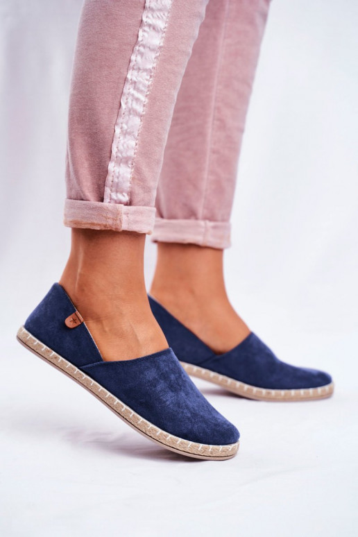 Women's Velvet Espadrilles Navy Vulcano