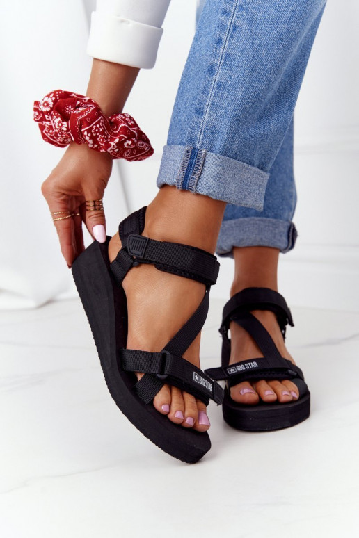 Foam Wedge Sandals Big Star FF274A349 Black