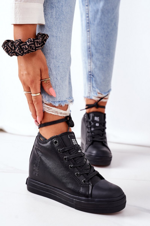 Leather Wedge Sneakers Big Star EE274127 Black