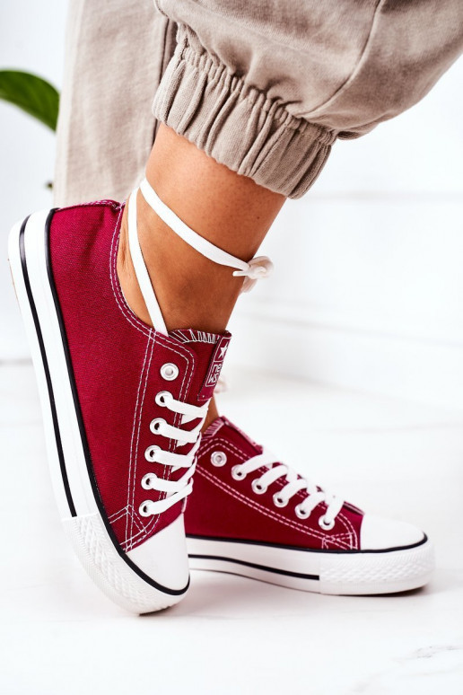 Women's Classic Sneakers Burgundy Ecoma