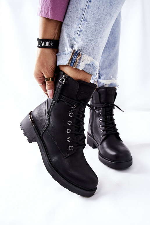 High boots Workers With Sliders Black Maisa