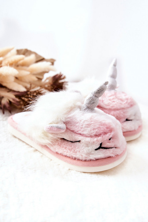 Unicorn Warm-up slippers White and pink Ronee