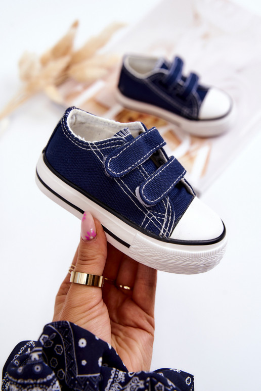 Children's Sneakers With Velcro Navy Bernie