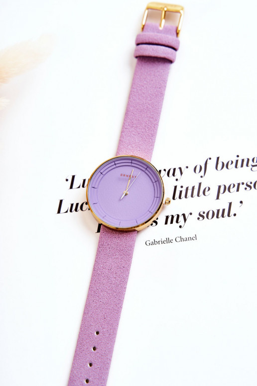 Women's Analog Suede Watch Without Nickel Ernest Purple