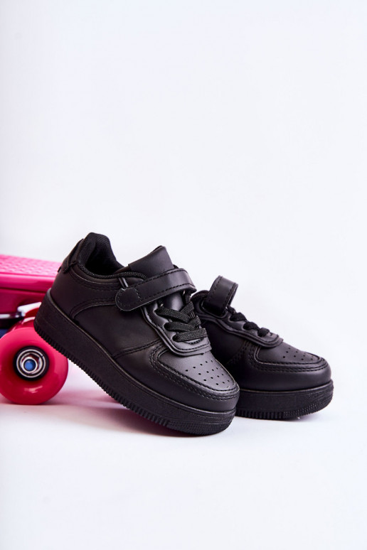 Children's Sport Shoes With Velcro Black Elike