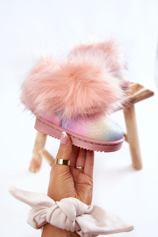 Children's Snow Boots With Eco Fur Multicolored Ariana