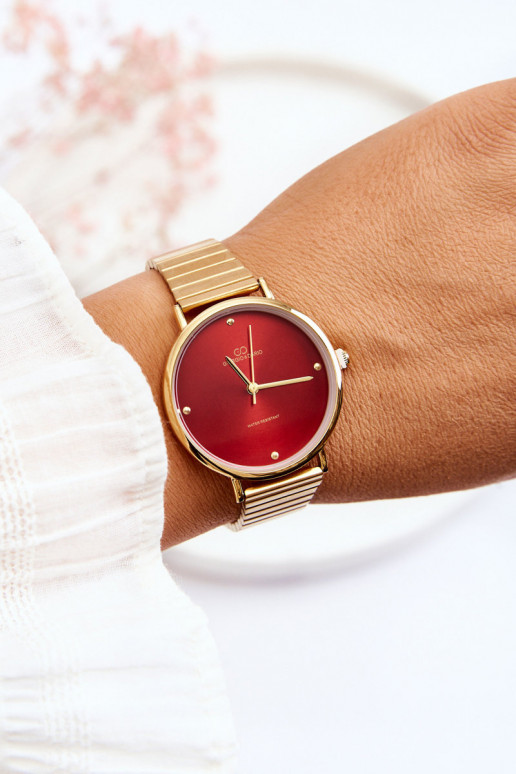 Women's Waterproof Watch On Bracelet Giorgio&Dario Golden-Red